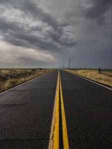 Preview wallpaper road, marking, horizon, asphalt, grass