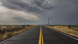 Preview wallpaper road, marking, horizon, asphalt, grass