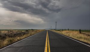 Preview wallpaper road, marking, horizon, asphalt, grass