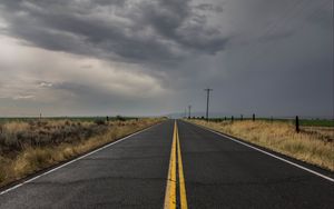 Preview wallpaper road, marking, horizon, asphalt, grass