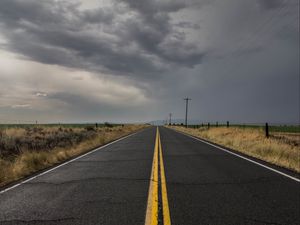 Preview wallpaper road, marking, horizon, asphalt, grass