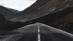 Preview wallpaper road, marking, mountain, direction
