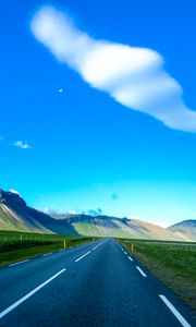 Preview wallpaper road, marking, mountains, sky