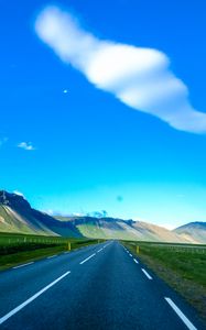 Preview wallpaper road, marking, mountains, sky
