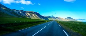 Preview wallpaper road, marking, mountains, sky