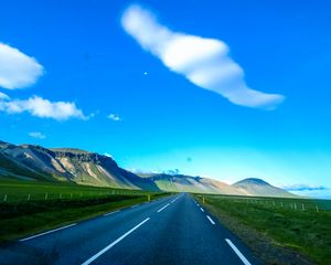 Preview wallpaper road, marking, mountains, sky