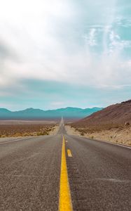 Preview wallpaper road, marking, mountains