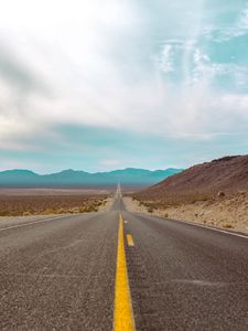 Preview wallpaper road, marking, mountains