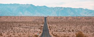 Preview wallpaper road, marking, mountains, horizon, direction