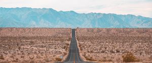 Preview wallpaper road, marking, mountains, horizon, direction