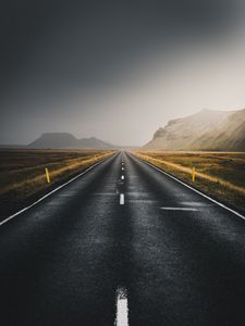 Preview wallpaper road, marking, mountains, asphalt, direction