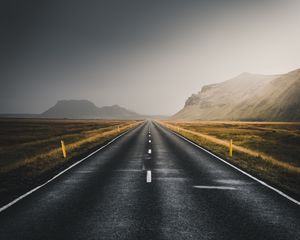 Preview wallpaper road, marking, mountains, asphalt, direction