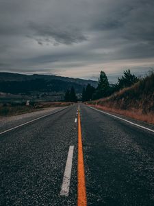 Preview wallpaper road, marking, mountains, direction, new zealand