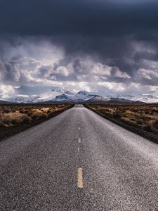 Preview wallpaper road, marking, mountains, snowy