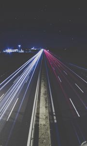 Preview wallpaper road, marking, night, backlighting