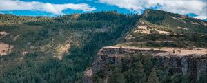 Preview wallpaper road, marking, rocks, trees, forest