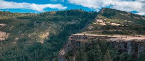 Preview wallpaper road, marking, rocks, trees, forest