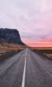 Preview wallpaper road, marking, sky, mountains