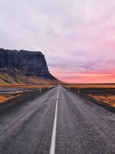 Preview wallpaper road, marking, sky, mountains