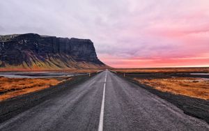 Preview wallpaper road, marking, sky, mountains