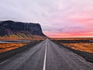 Preview wallpaper road, marking, sky, mountains