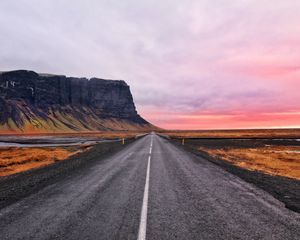 Preview wallpaper road, marking, sky, mountains