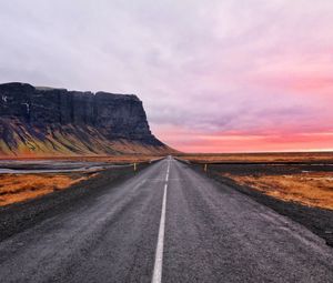 Preview wallpaper road, marking, sky, mountains