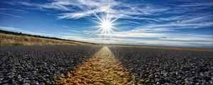Preview wallpaper road, marking, sunlight, horizon