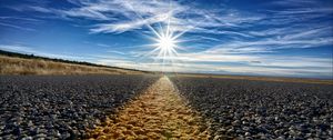Preview wallpaper road, marking, sunlight, horizon