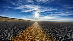 Preview wallpaper road, marking, sunlight, horizon