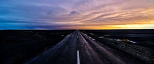 Preview wallpaper road, marking, sunset