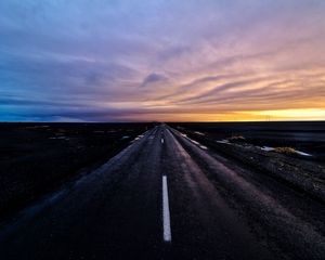 Preview wallpaper road, marking, sunset