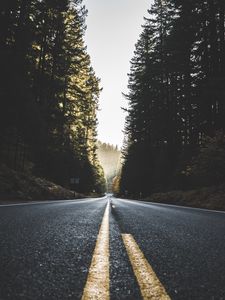 Preview wallpaper road, marking, trees, sky