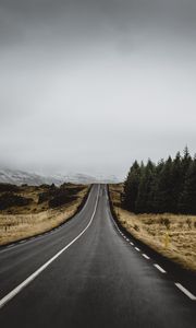 Preview wallpaper road, marking, trees, climbing