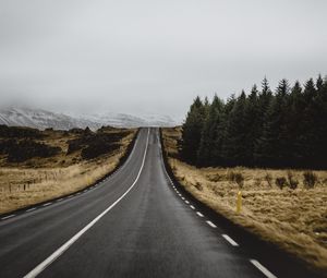 Preview wallpaper road, marking, trees, climbing