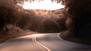 Preview wallpaper road, marking, trees, bushes