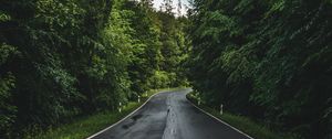 Preview wallpaper road, marking, trees, forest, sky