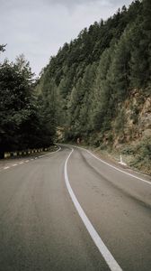 Preview wallpaper road, marking, trees, bushes, slope