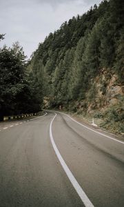 Preview wallpaper road, marking, trees, bushes, slope