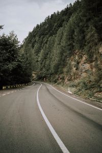 Preview wallpaper road, marking, trees, bushes, slope