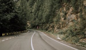 Preview wallpaper road, marking, trees, bushes, slope