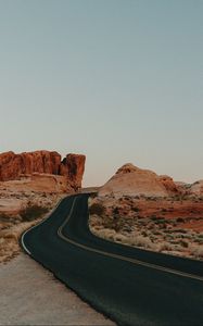 Preview wallpaper road, marking, turn, stones