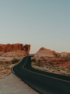 Preview wallpaper road, marking, turn, stones