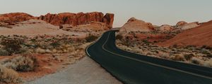 Preview wallpaper road, marking, turn, stones