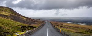 Preview wallpaper road, markings, turn, grass