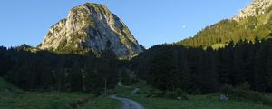 Preview wallpaper road, mountain, forest, landscape, nature