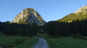 Preview wallpaper road, mountain, forest, landscape, nature