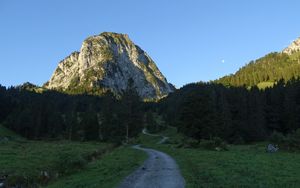 Preview wallpaper road, mountain, forest, landscape, nature