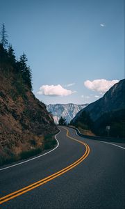 Preview wallpaper road, mountains, asphalt, landscape