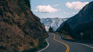 Preview wallpaper road, mountains, asphalt, landscape